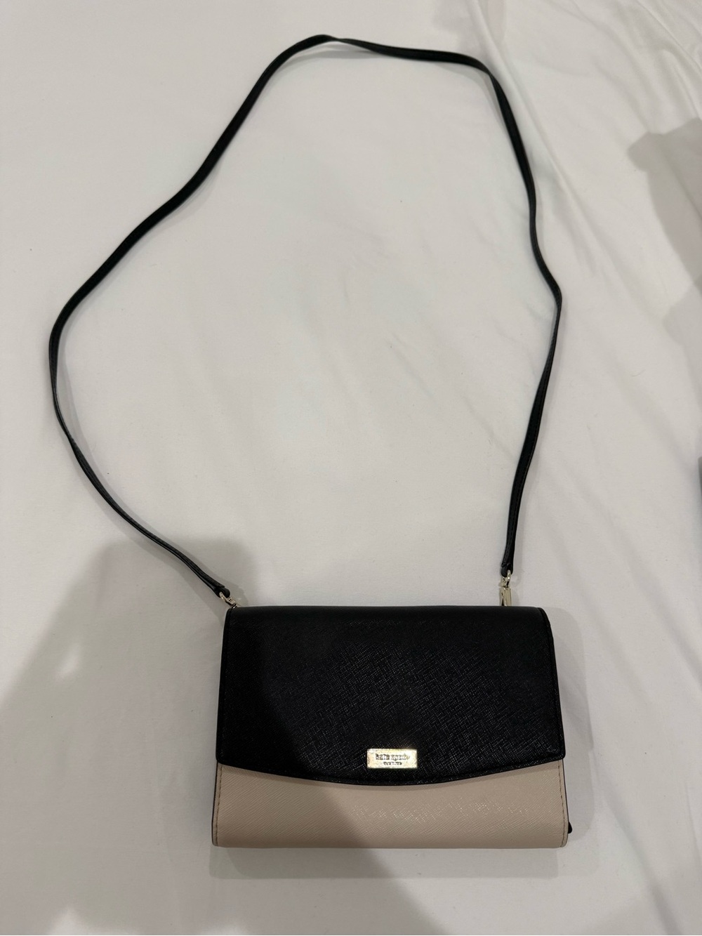 kate spade Black and Beige Two-Tone Crossbody Bag